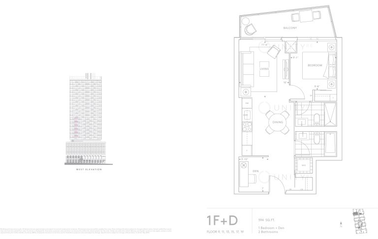 the-well-470-front-st-w-floorplan-1F+D-1+1-bed-2-bath-594-sqft