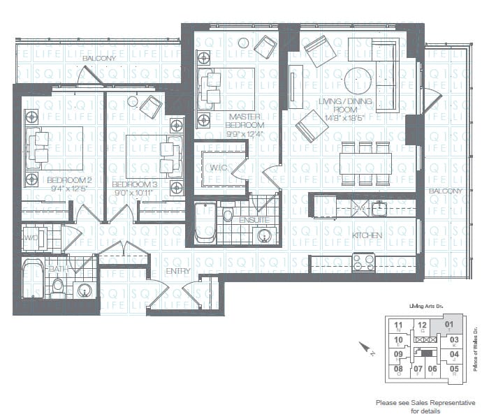 Limelight-Condo-365-Prince-Of-Wales-360-Square-One-Dr-Floorplan-Hunter-3-Bed-2-Bath