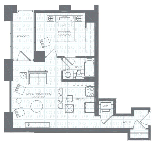 Limelight-Condo-365-Prince-Of-Wales-360-Square-One-Dr-Floorplan-Lily-1-Bed-1-Bath