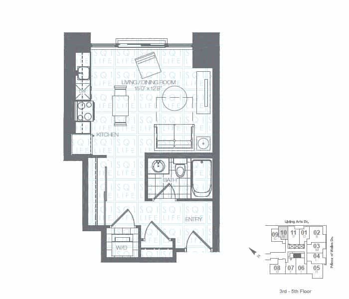 Limelight-Condo-365-Prince-Of-Wales-360-Square-One-Dr-Floorplan-Teal-0-Bed-1-Bath