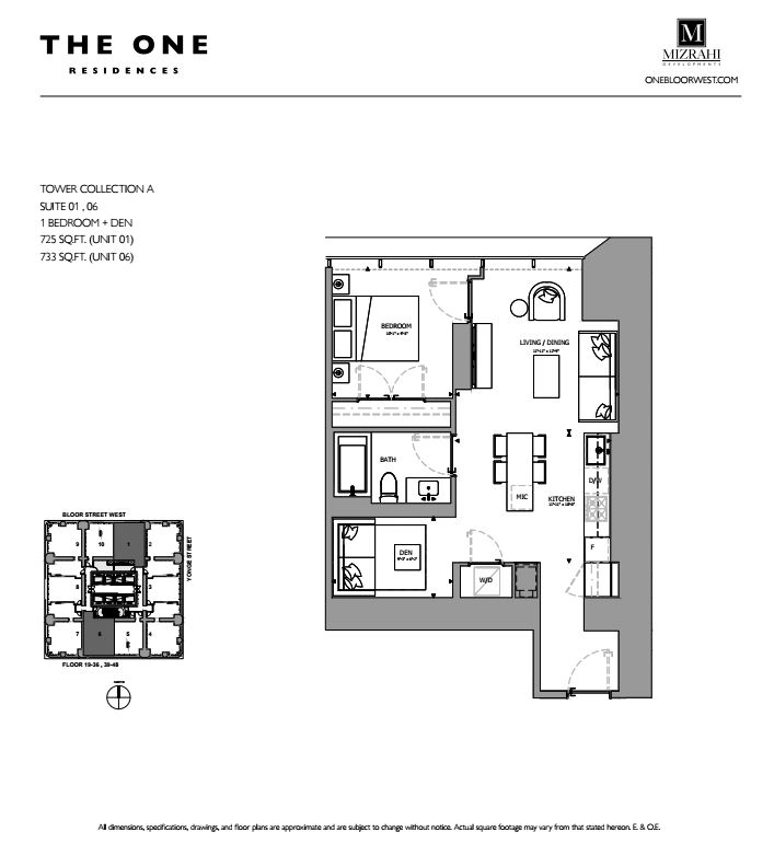 Suite 01 - 1B+D - 725 Sqft - Tower Collection A - The One
