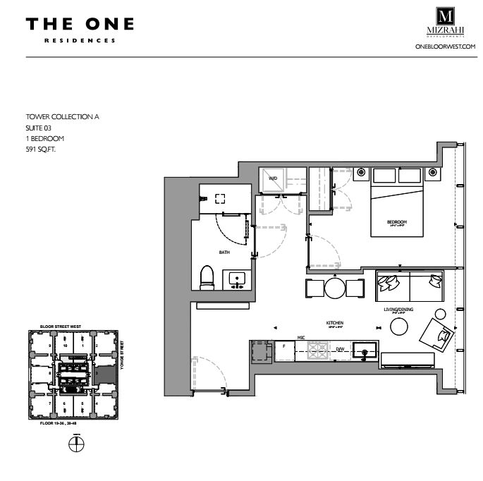 Suite 03 - 1B - 591 Sqft - Tower Collection A - The One