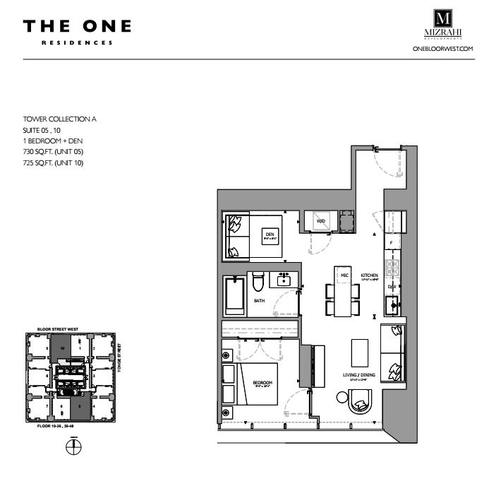 Suite 05 - 1B+D - 730 Sqft - Tower Collection A - The One
