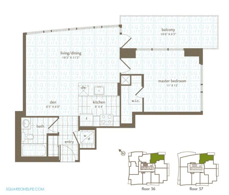 Park-Residences-Condo-Floorplan-LPH1-PH1-1-Bed-1-Den-1-Bath