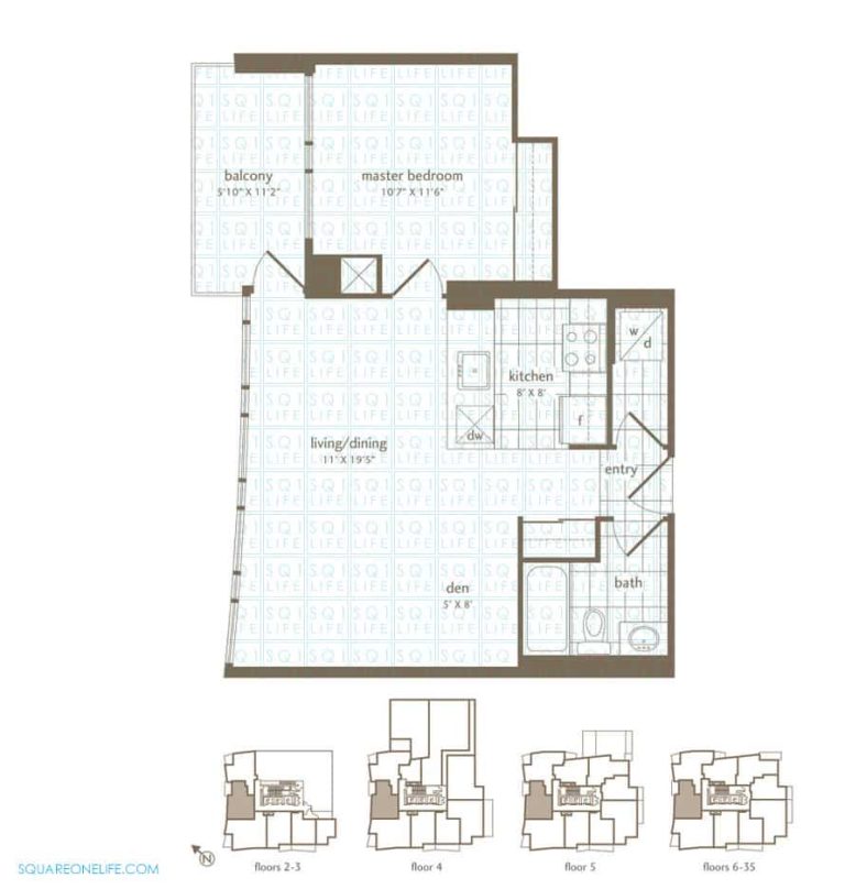 Park-Residences-Condo-Floorplan-Maple-1-Bed-1-Den-1-Bath