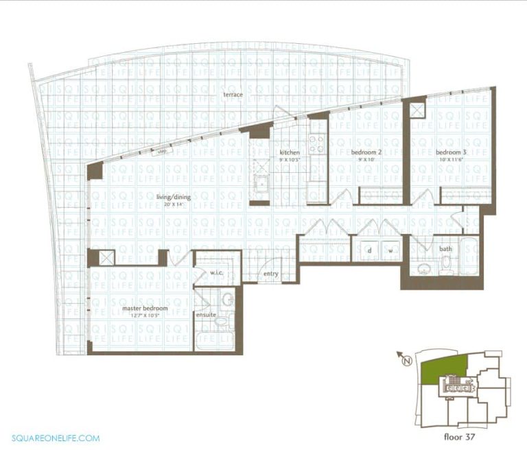 Park-Residences-Condo-Floorplan-PH7-3-Bed-2-Bath