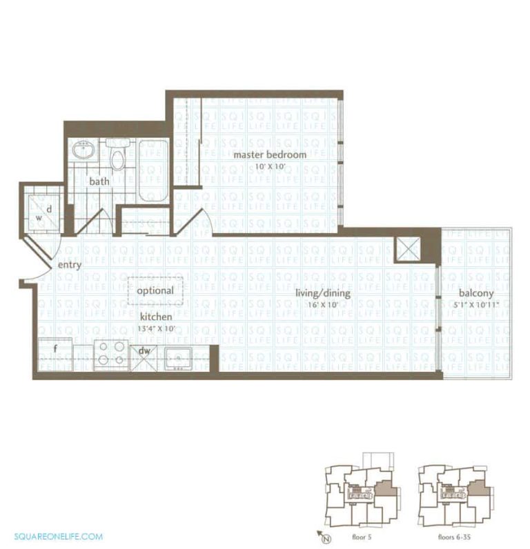 Park-Residences-Condo-Floorplan-Walnut-1-Bed-1-Bath